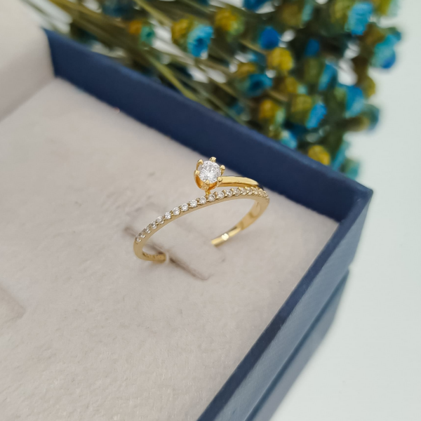 Solitário ouro18k Giselle