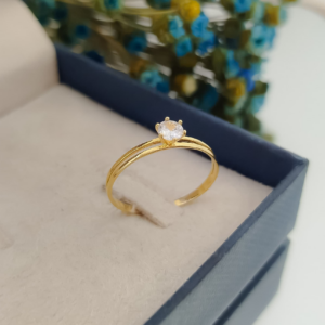 Solitário ouro18k Mulan