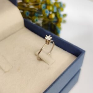 Solitário Ouro Branco 18k Lady Di