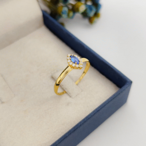 Anel Formatura Ouro18k Azul