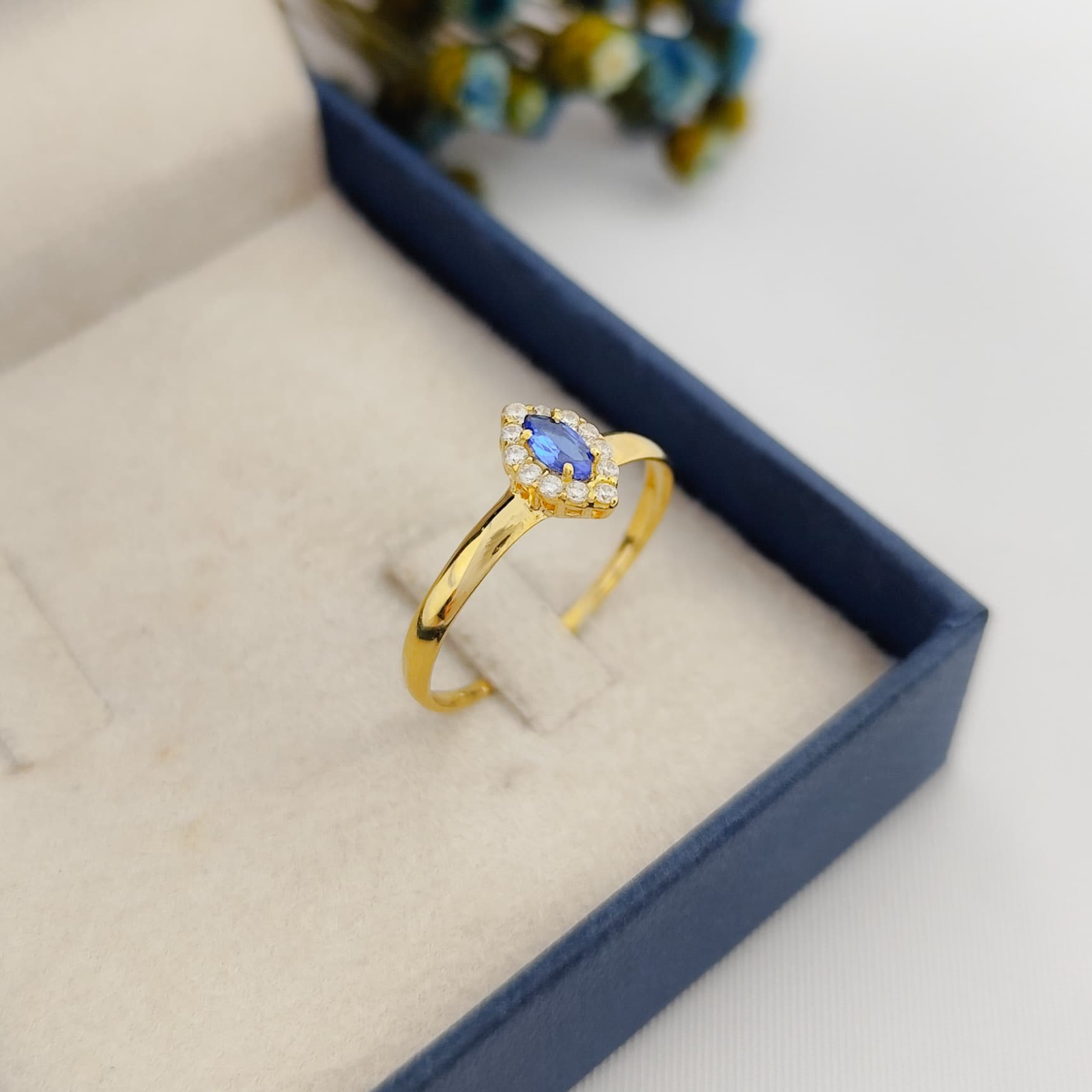 Anel Formatura Ouro18k Azul